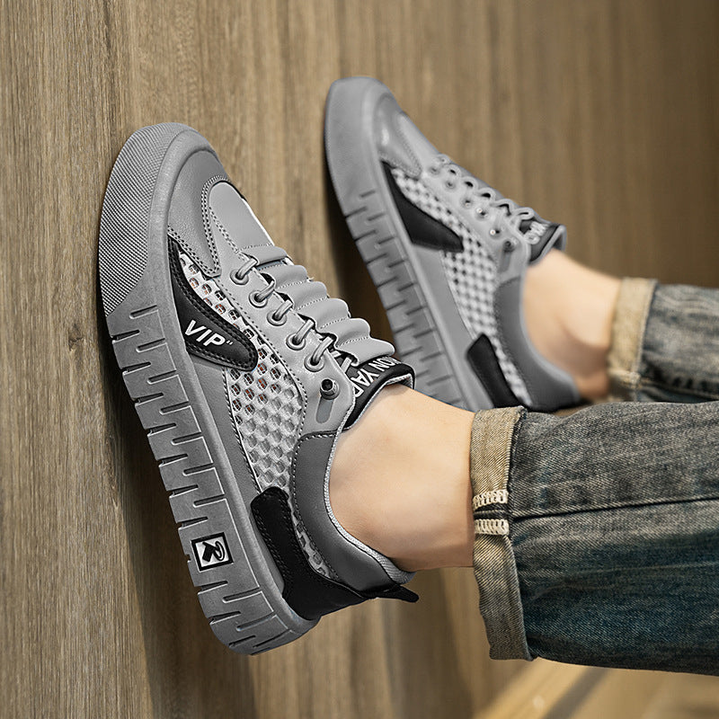 Men's Breathable Mesh Athletic Sneakers | Casual Lace-Up Shoes