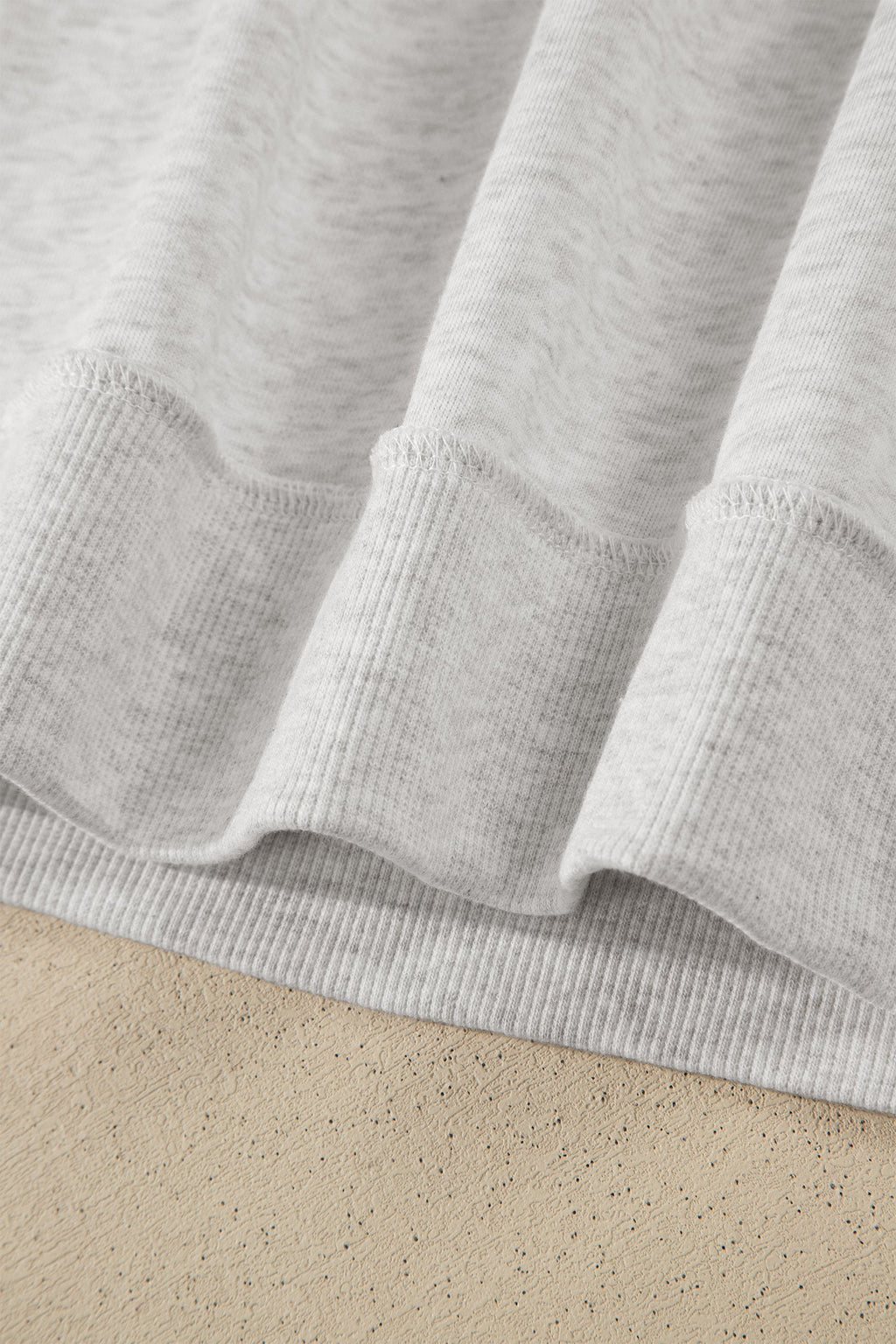 Light Grey Exposed Seam Detail Mock Neck Tee