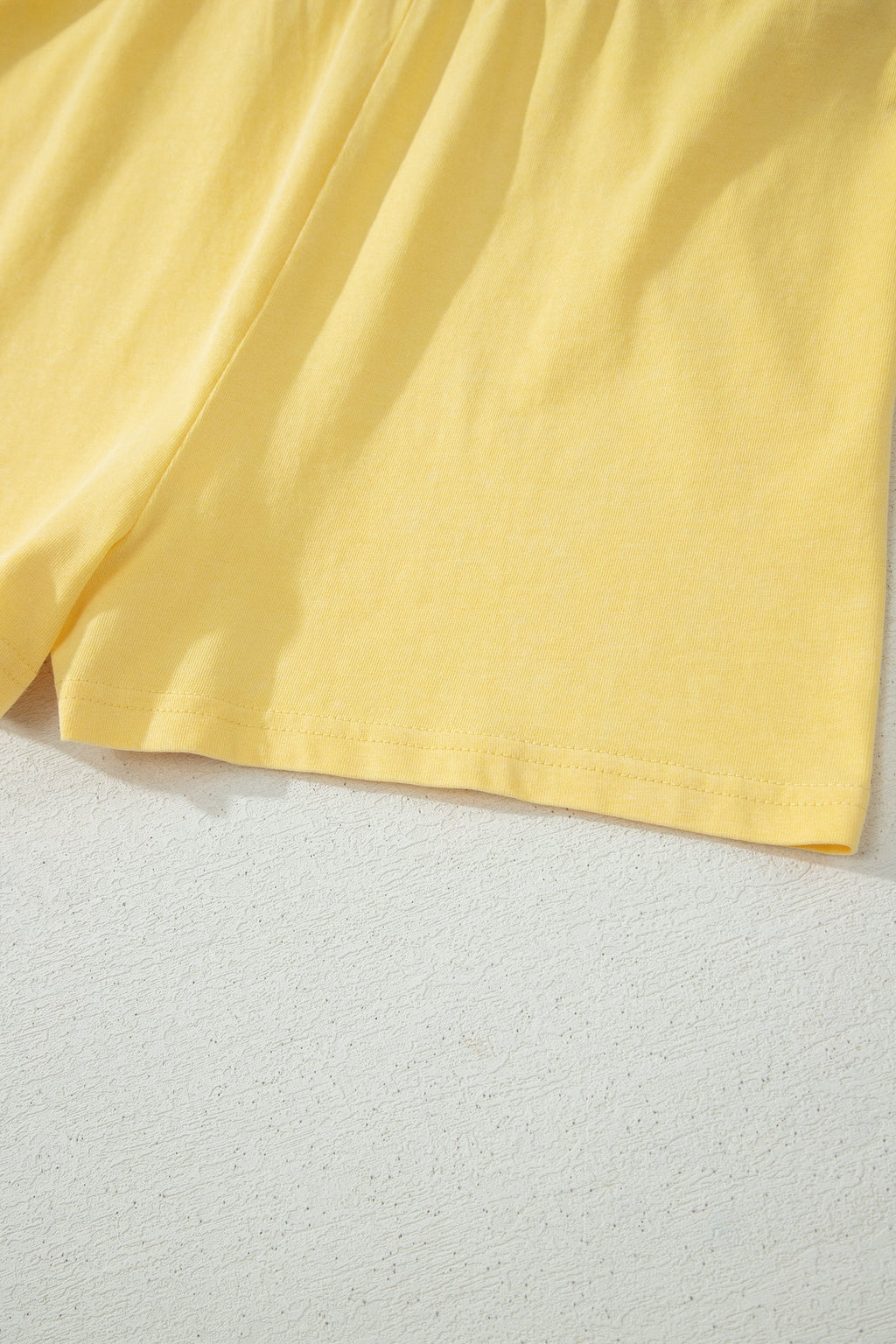 Yellow Cream 2 Pieces Mineral Wash Cotton Tank Top Lined Split Skort Set
