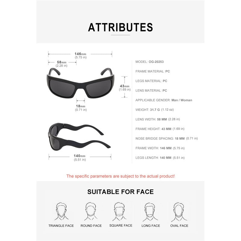 Unisex UV400 Full Frame Shockproof Outdoor Sports Eyewear Sunglasses
