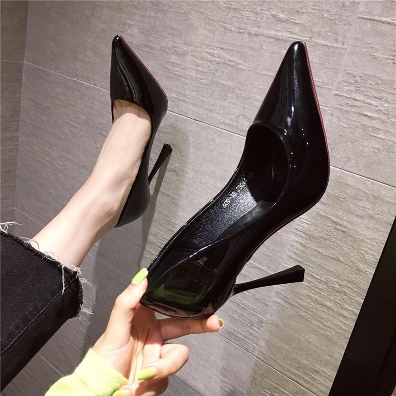 Women's Pointed-Toe Patent Leather Stiletto Heels | Slip-On Dress Pumps
