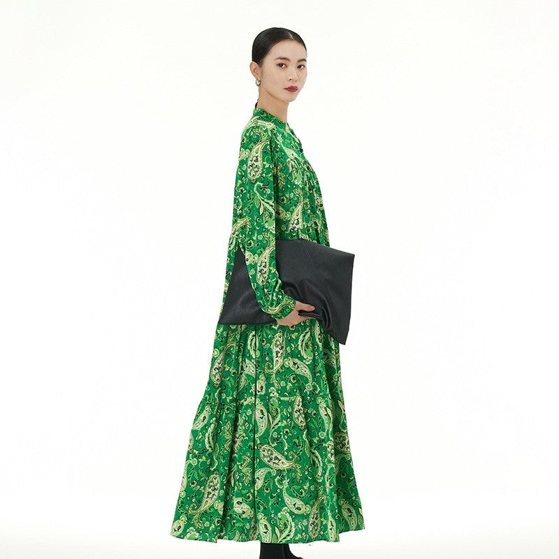 Oversized Swing Skirt with Traditional Print
