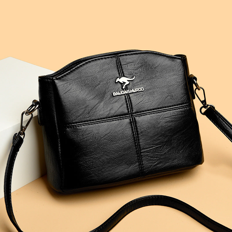 Women's Genuine Leather Embroidered Crossbody Bag – Large Capacity Shoulder Bag