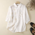 Relaxed Fit Casual Top with Three-Quarter Sleeves