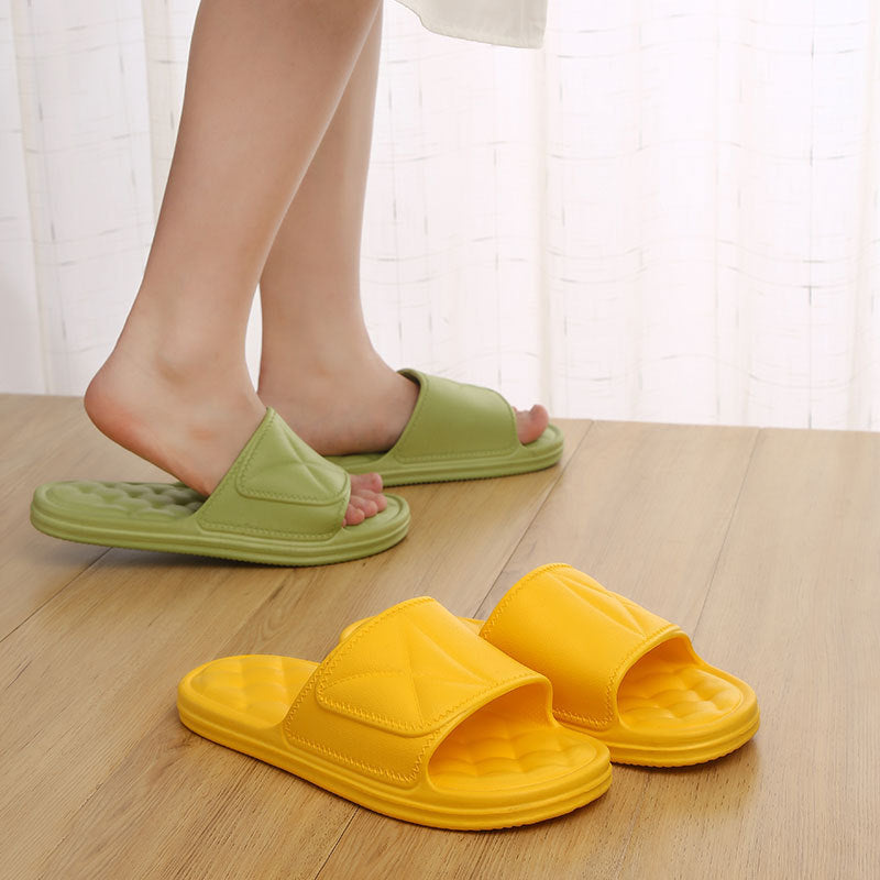 Women's Plaid EVA Slide Slippers | Lightweight Open-Toe Bathroom Sandals