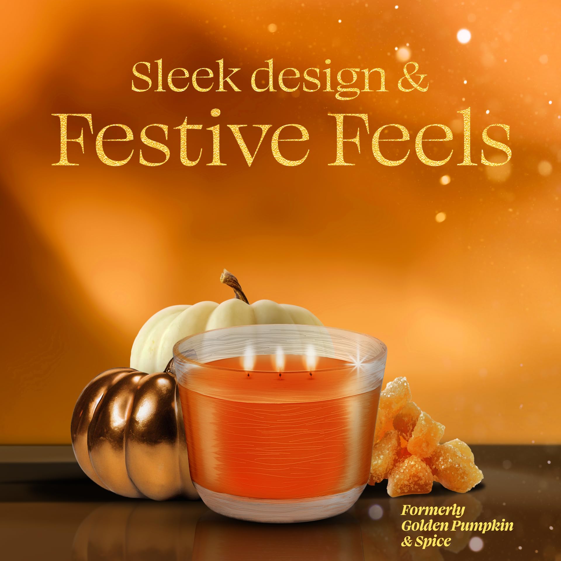 Glade 3-Wick Scented Candle Jar Pumpkin & Ginger 6.8 Oz 3 Count