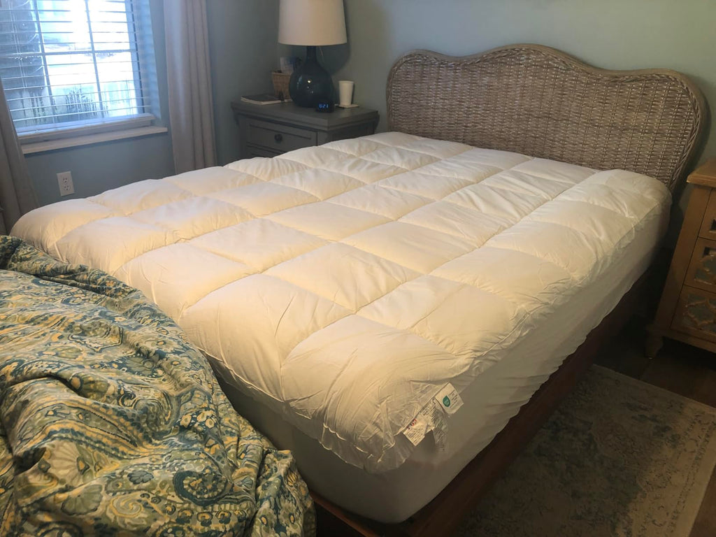 KUB Cotton Mattress Topper Cooling Pillow Top White Queen 80x60in
