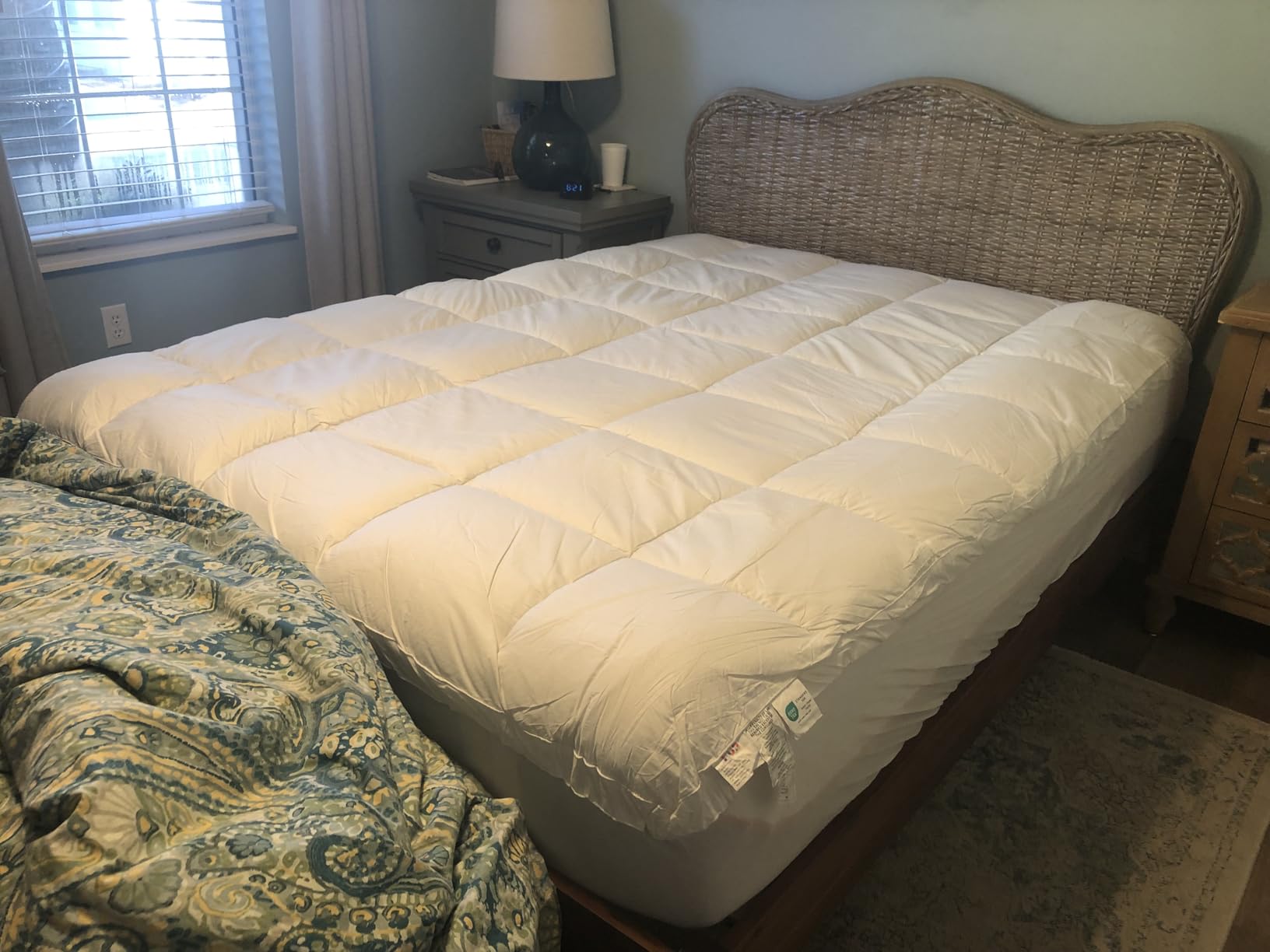 KUB Cotton Mattress Topper Cooling Pillow Top White Queen 80x60in