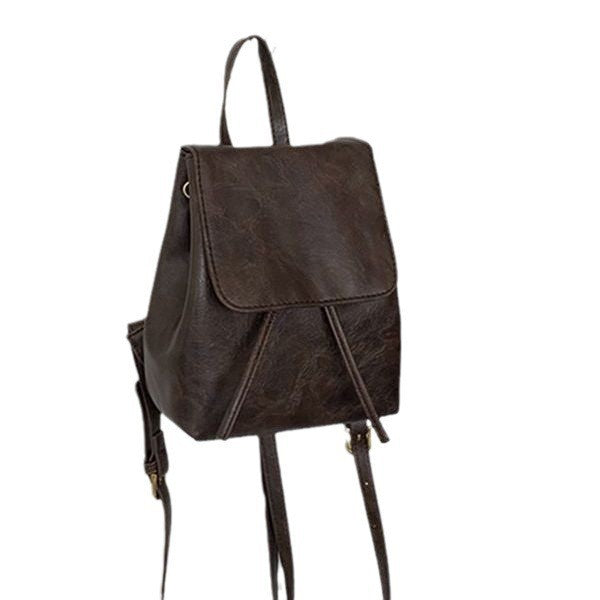 Vintage PU Leather Textured Shoulder Bag – Soft Crossbody Handbag for Women