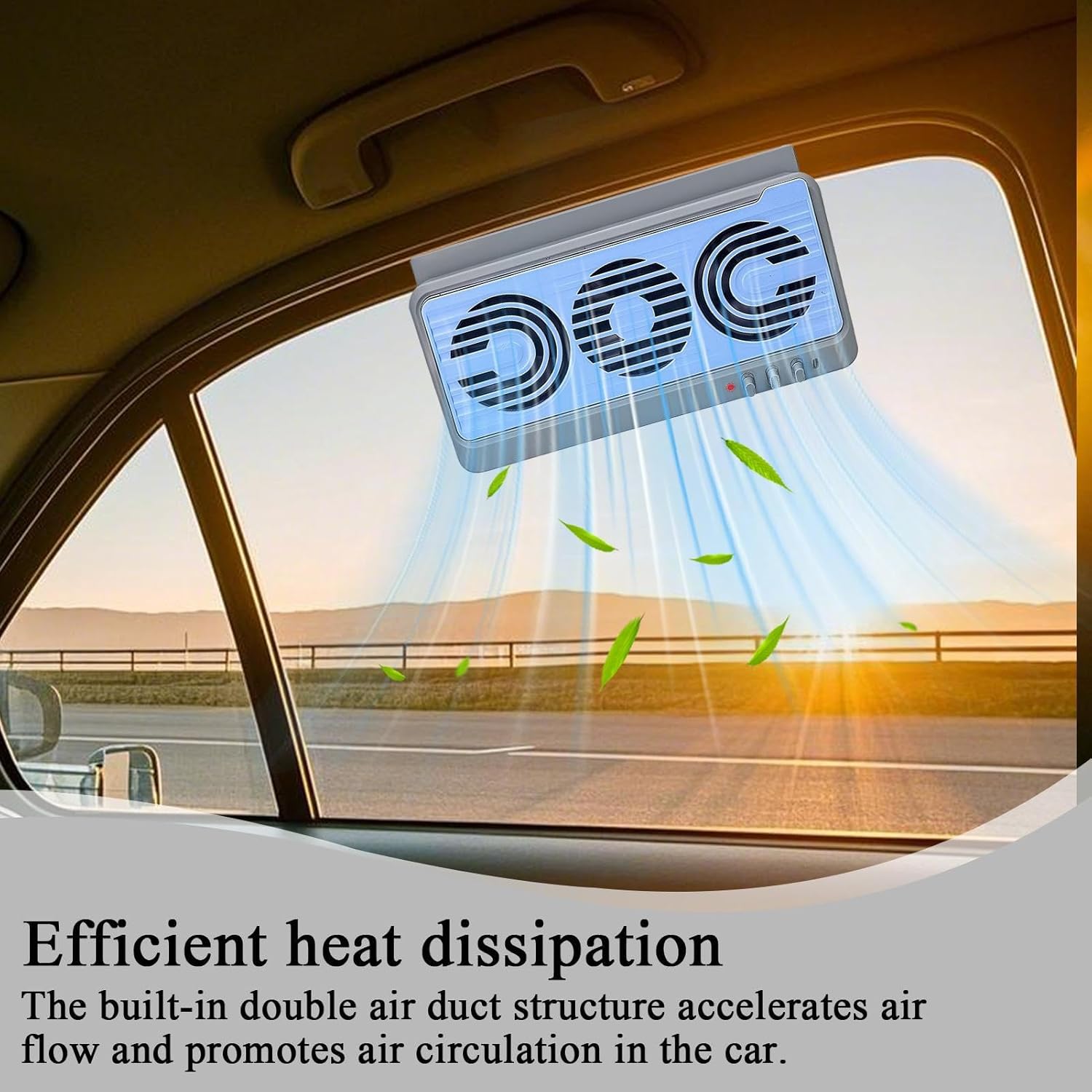 EcoVent | Solar Car Window Fan with Dual-Duct Airflow System | Efficient Ventilation for Comfortable Driving