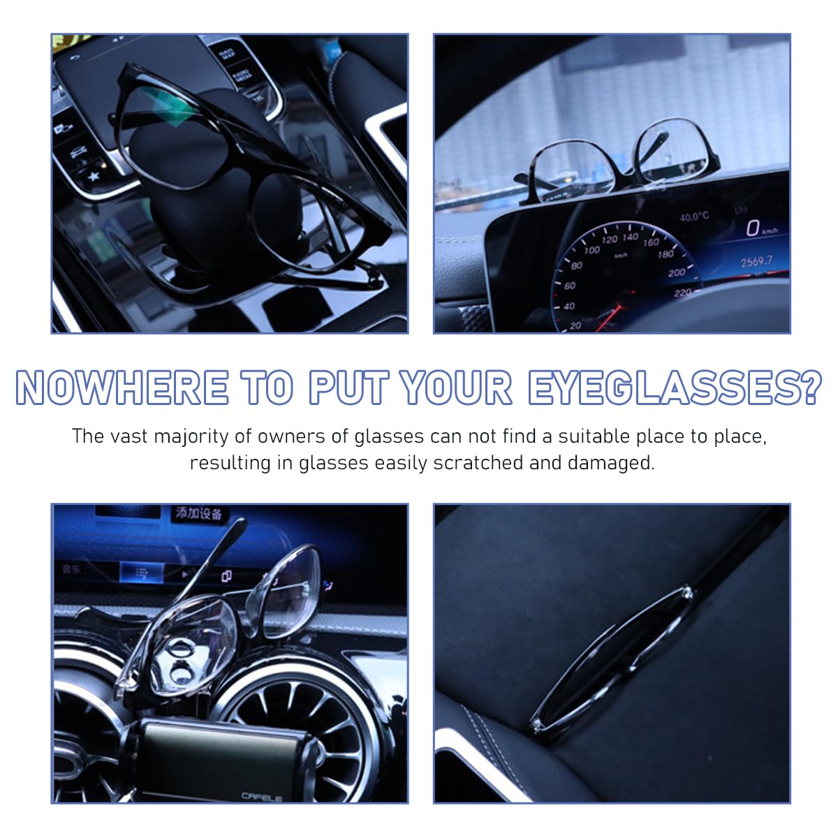 povtii Car Sun Visor Sunglasses Holder US Flag Gray Multi-Function Clip