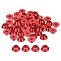 uxcell M6 Cone Cup Countersunk Washers Anodized Aluminum Red 50 Pcs
