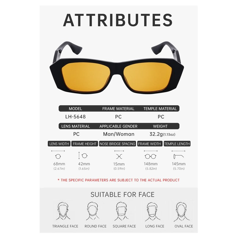 Unisex Fashion Full Square Frame UV400 UV Protection Outdoor Eyewear Sunglasses