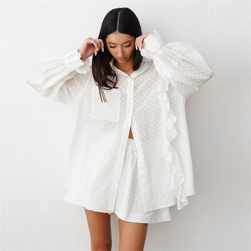 Jacquard Lotus Edge Pajama Set