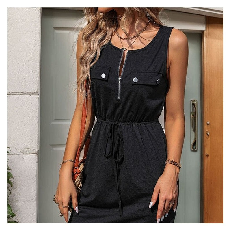Stylish Black Bodycon Dress with Irregular Hemline