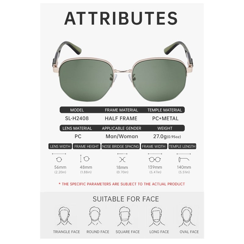 Fashion Full Square Frame Outdoor UV400 Sun Protection Eyewear Sunglasses