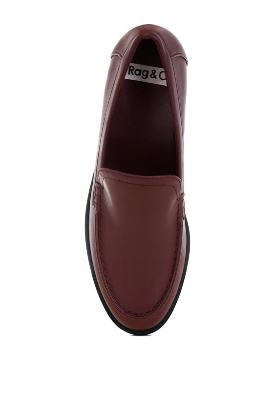 Ninto Low Heel Pleather Loafers