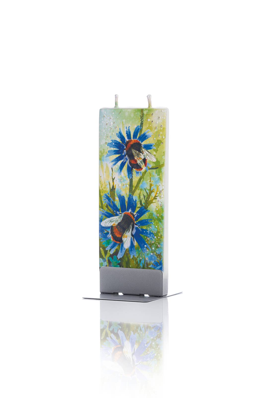 Flatyz Bees on Blue Flowers Candle