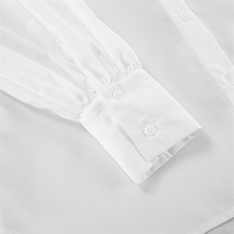 Casual and Stylish Loose Lantern Sleeve Shirt with Unique Design