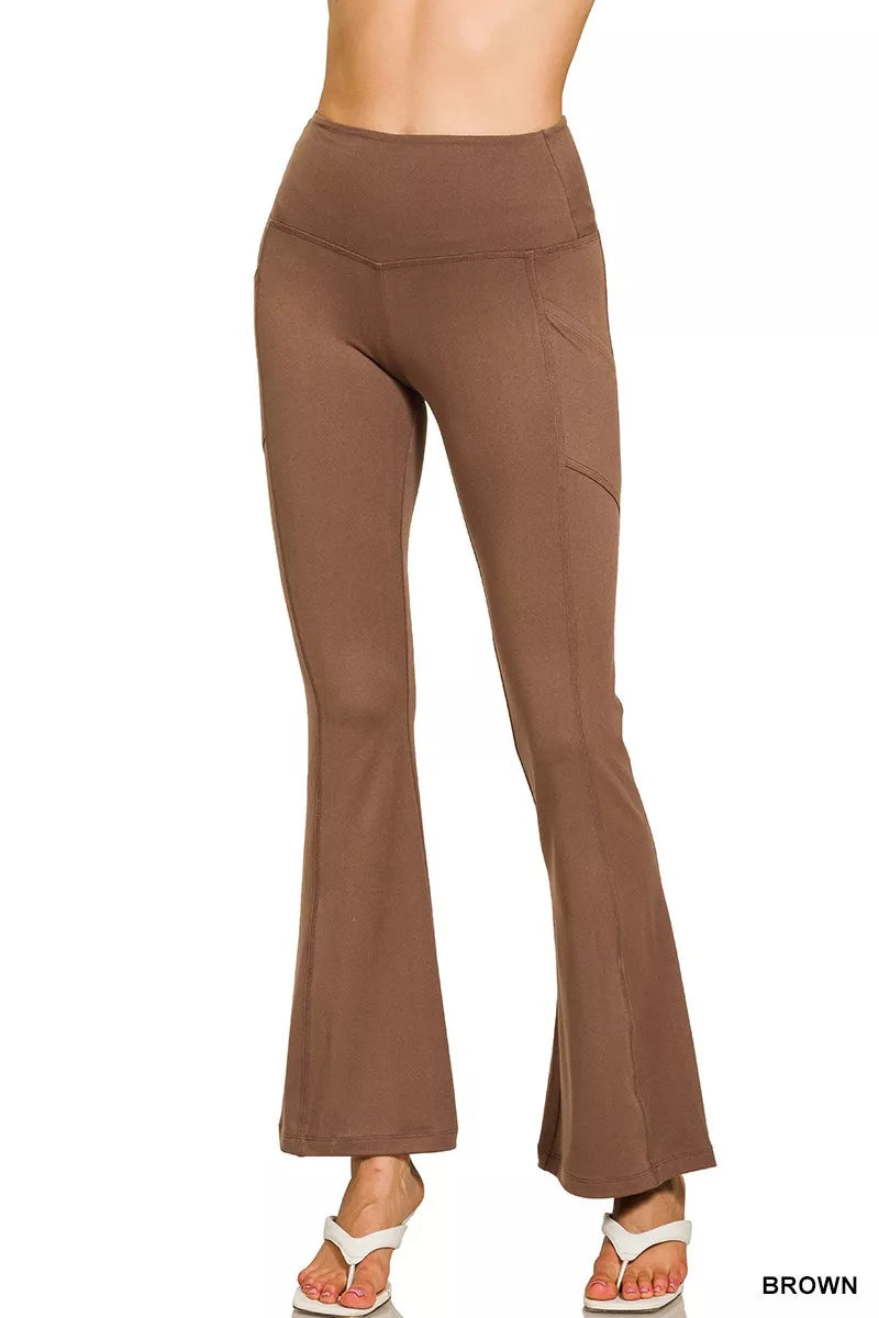 Brushed Dty Microfiber Flare Pants