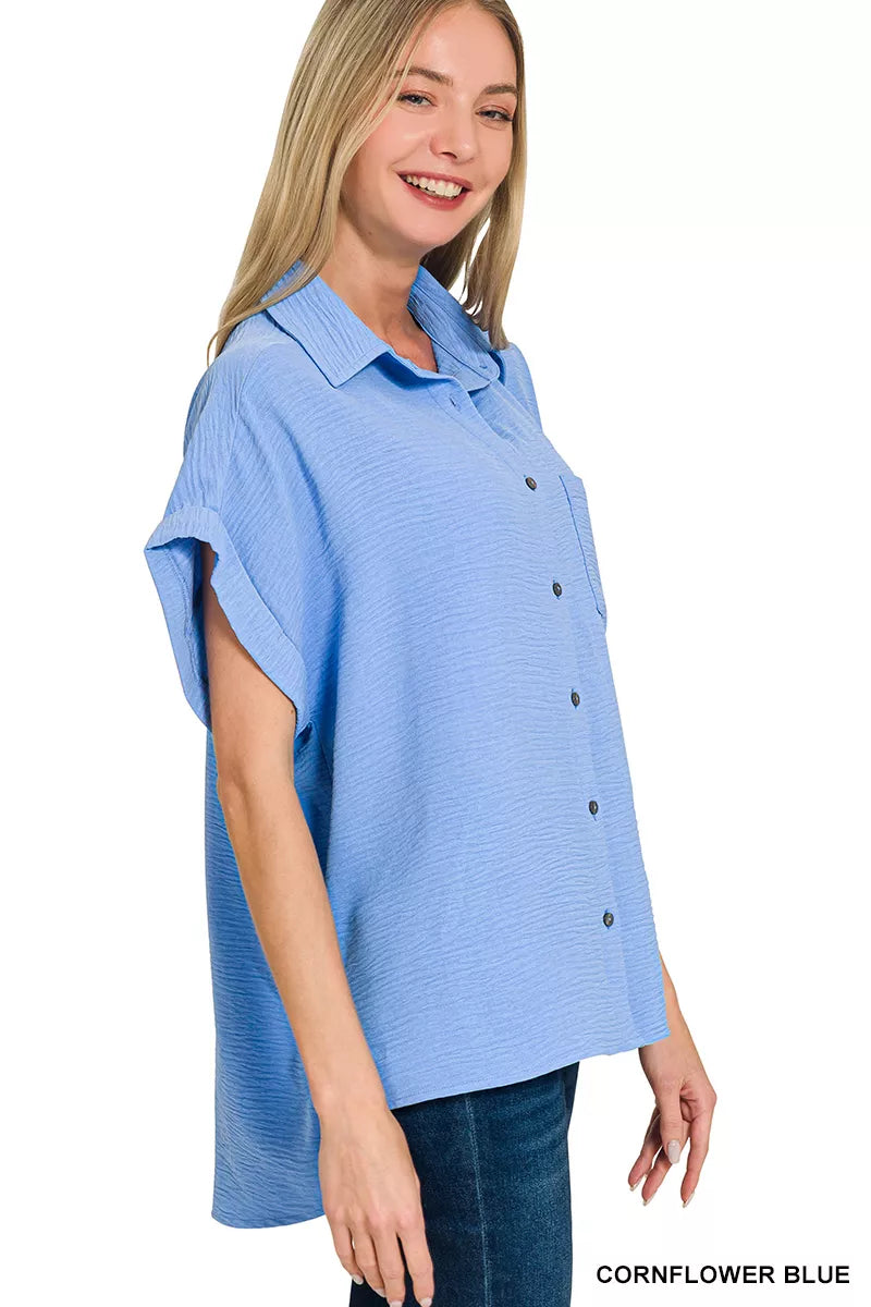 Woven Airflow Button Down Shirt