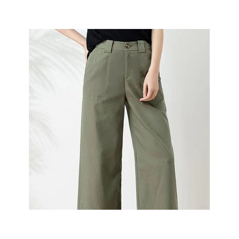 High-Rise Relaxed Fit Cropped Straight-Leg Pants