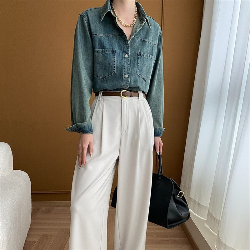 Vintage Denim Shirt - Casual and Versatile Classic