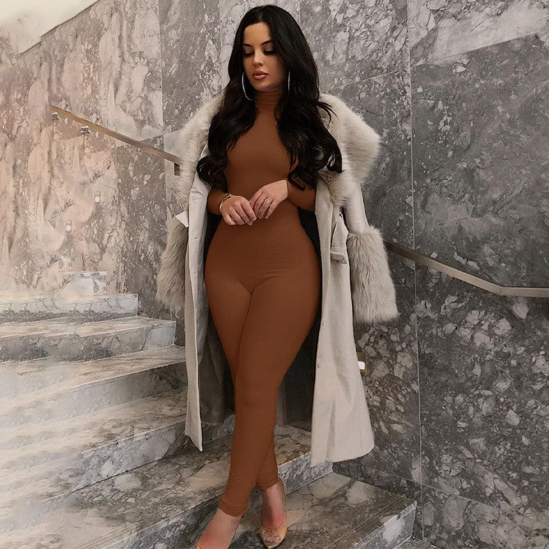 : Women's Yoga Jumpsuit Long Sleeve Solid Color Bodysuitwomen's Long Sleeve Solid Color Yoga Jumpsuit Bodysuit