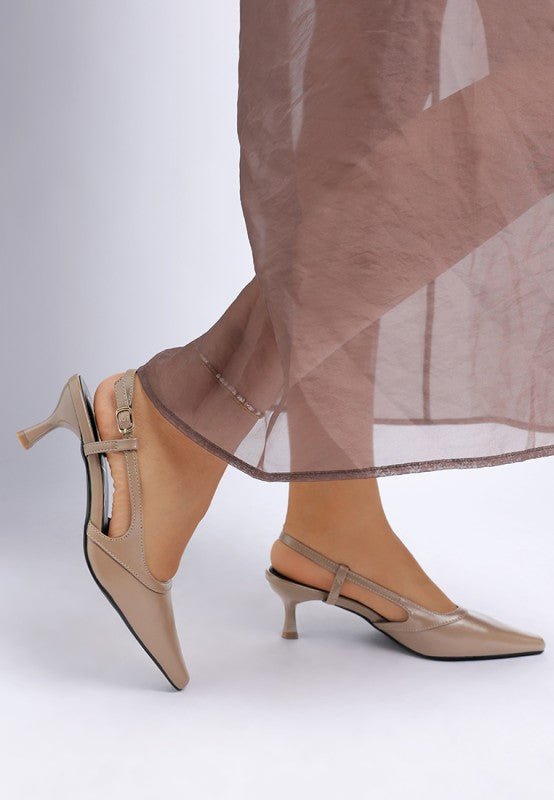 Luxton Slingback Pin Buckle Kitten Heels