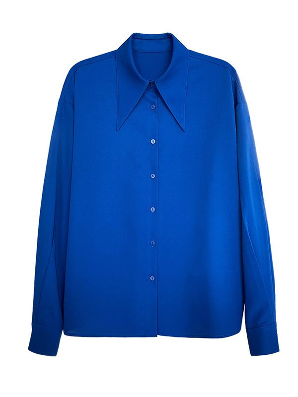 Stylish 3 Colors Solid Color Long Sleeves Blouse