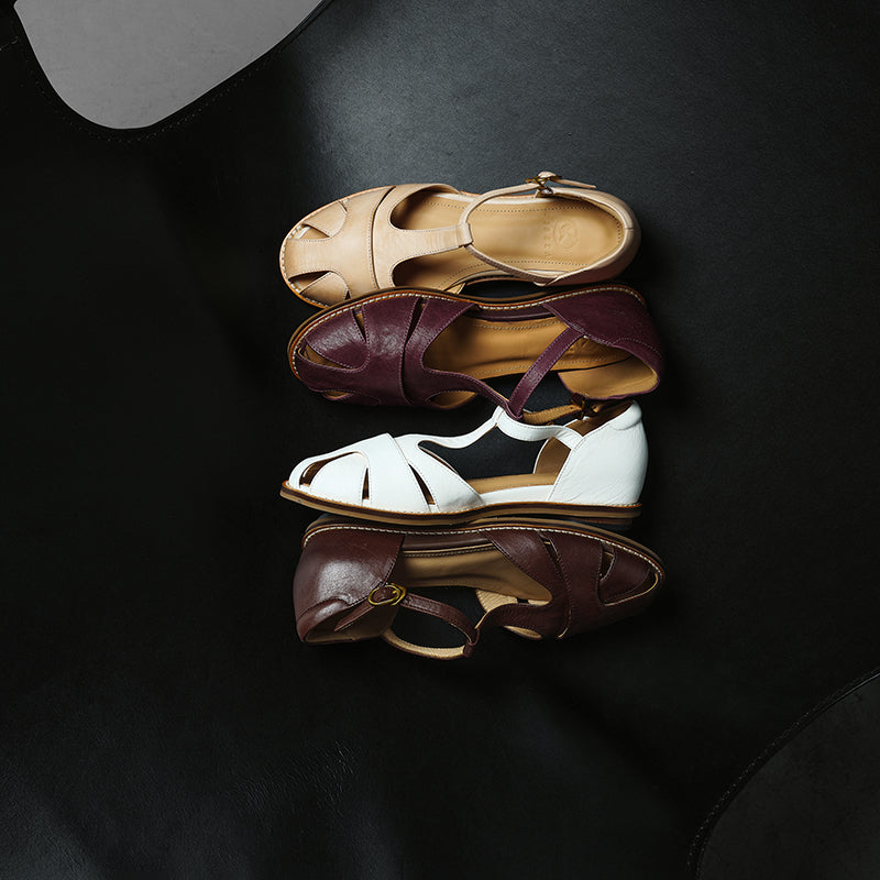 Full Grain Leather T-Strap Fisherman Sandals