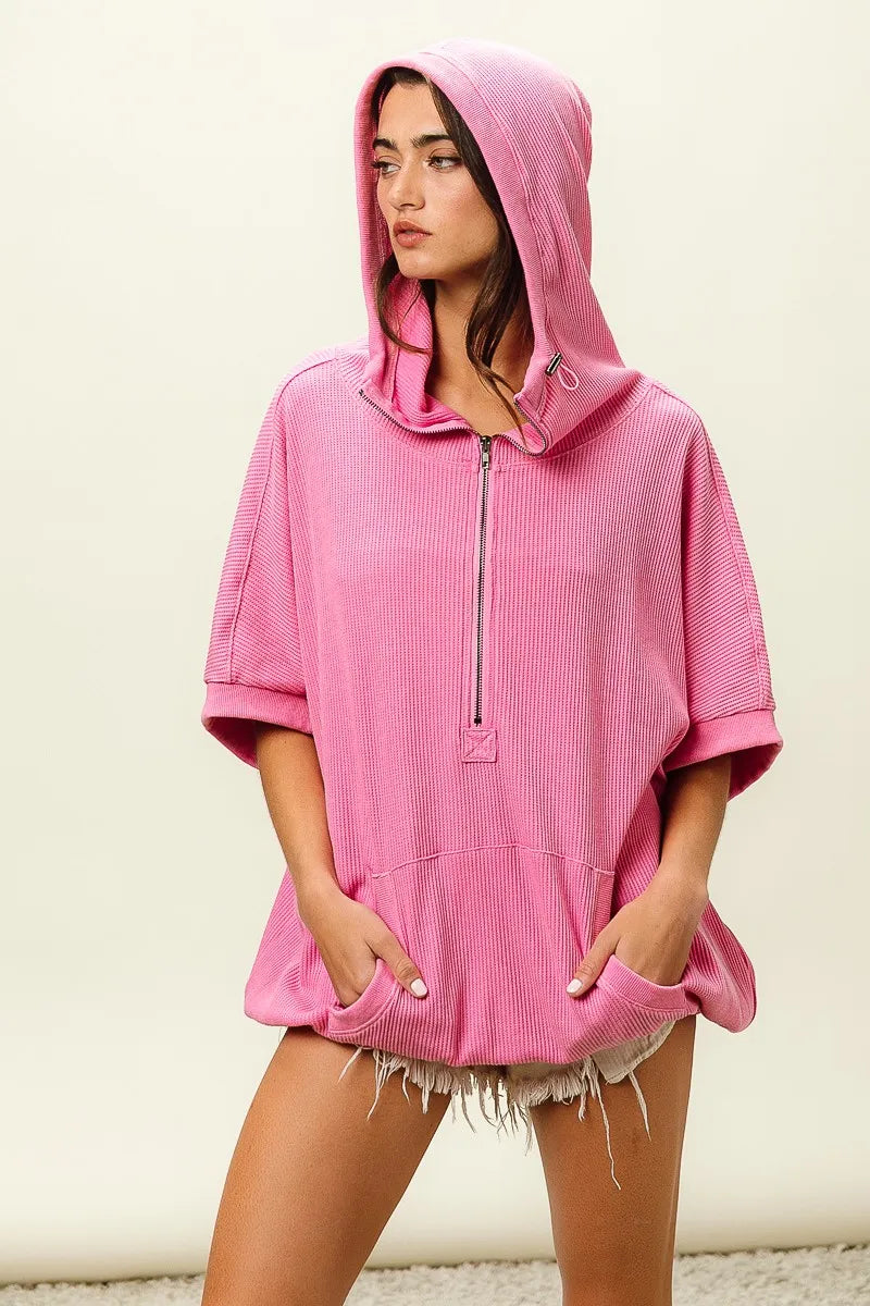 Vintage Washed Waffle Thermal Hoodie