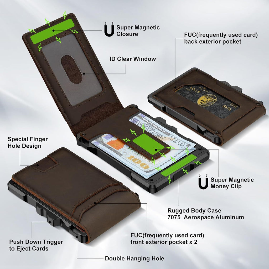 RFID Blocking Metal Card Holder - Anti-Scan Slim Wallet for Men & Women