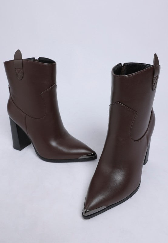 Hatter Pointed Toe Faux Leather Boots