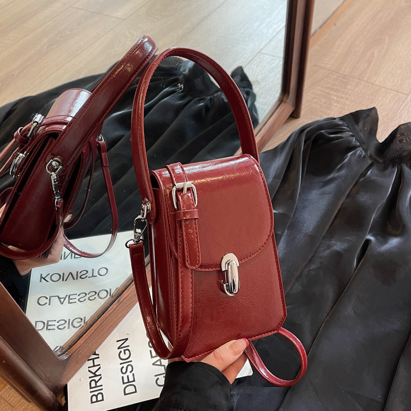 Women's Textured Square Tote Bag - PU Leather Handbag with Phone Pocket