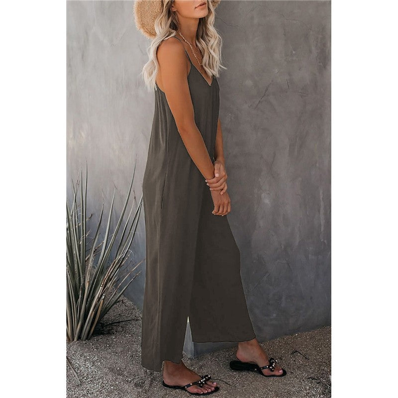 Spaghetti Strap Wide Leg Jumpsuit