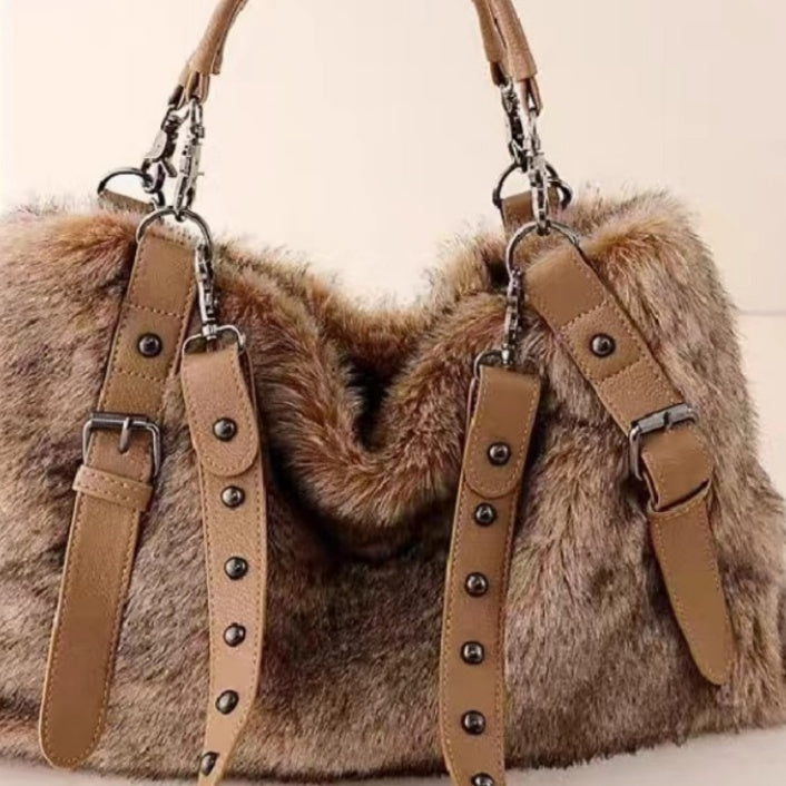Women's Large Tote Bag – Plush Color-Block Commuter Bag with Laptop Compartment | Sarah Express