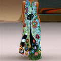 Floral Sleeveless V-Neck Casual Dress