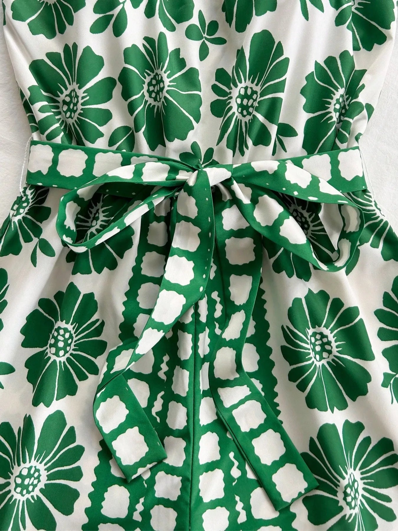 Printed Tube Tie Waist Romper