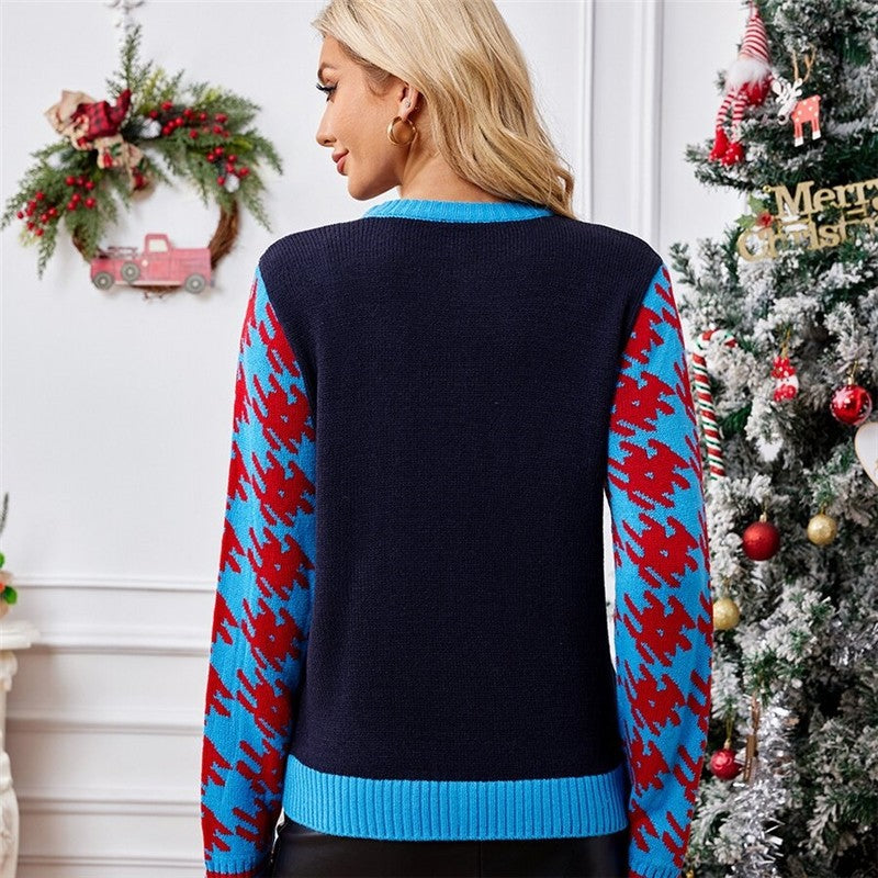 Sparkling Embroidered Christmas Jacquard Knitted Shirt