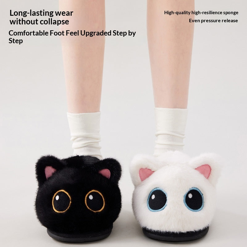 Cozy Cat Slippers with Fleece Lining - Warm Indoor House Shoes for Women & Men