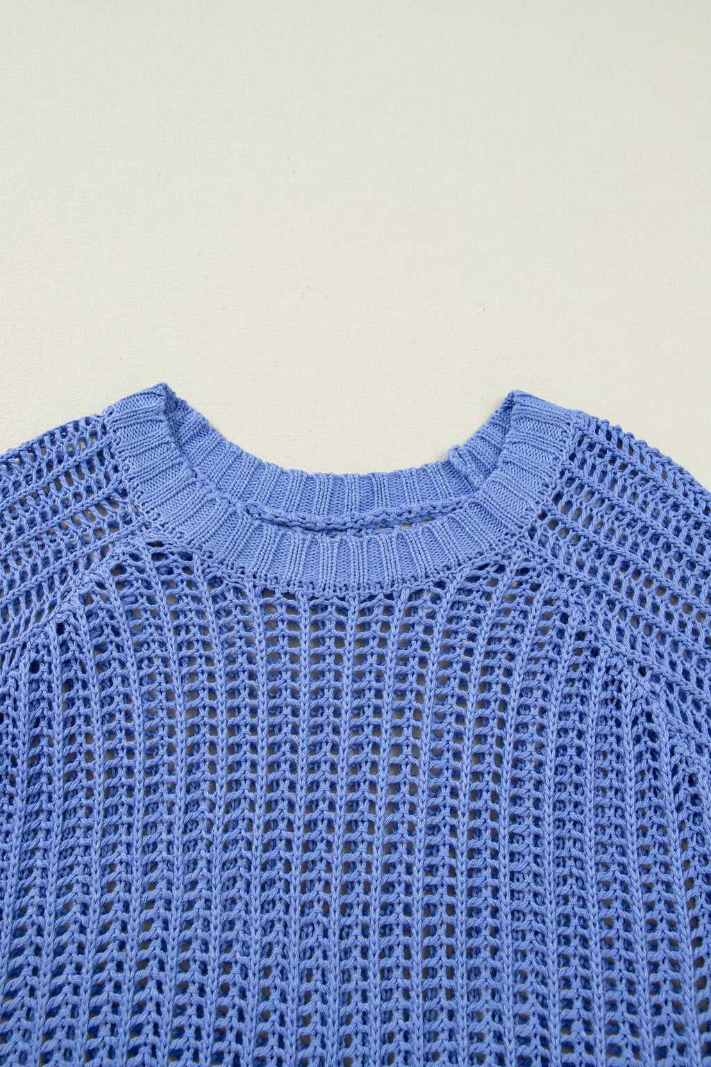 Plus Size Open Knit Bow Tie Short Sleeve Sweater