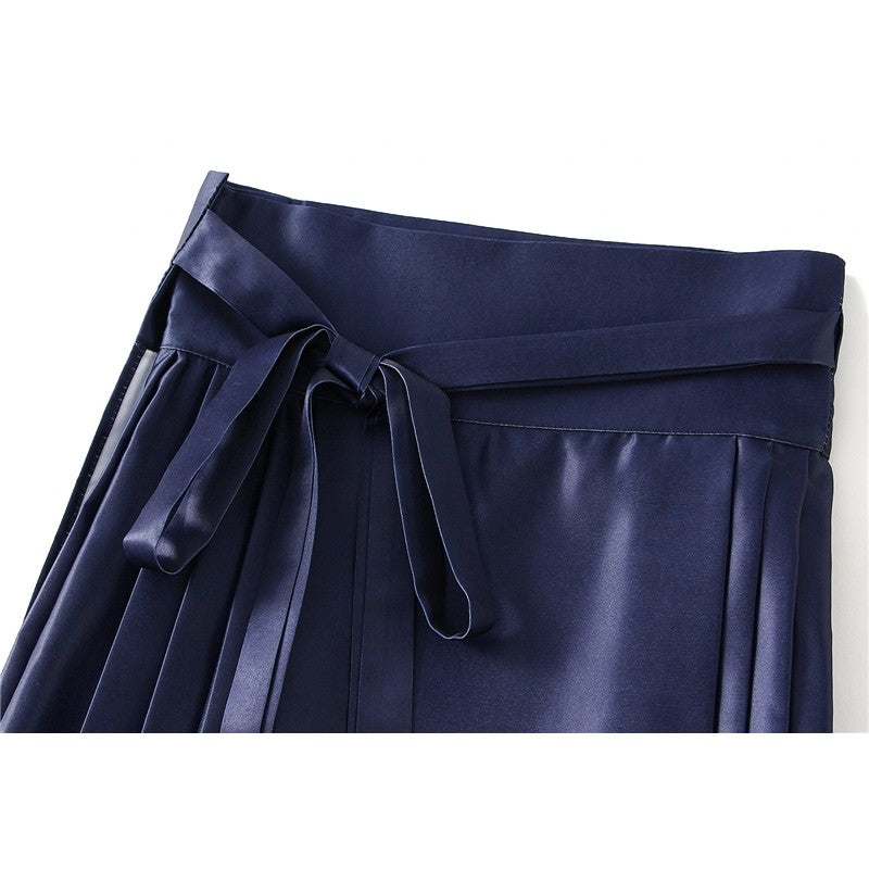 Vintage Chinese-Inspired Horse Face Waist Tied Skirt