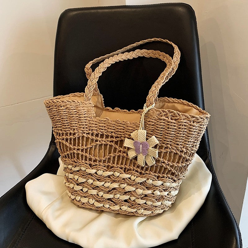Handcrafted Oversized Straw Tote for the Beach