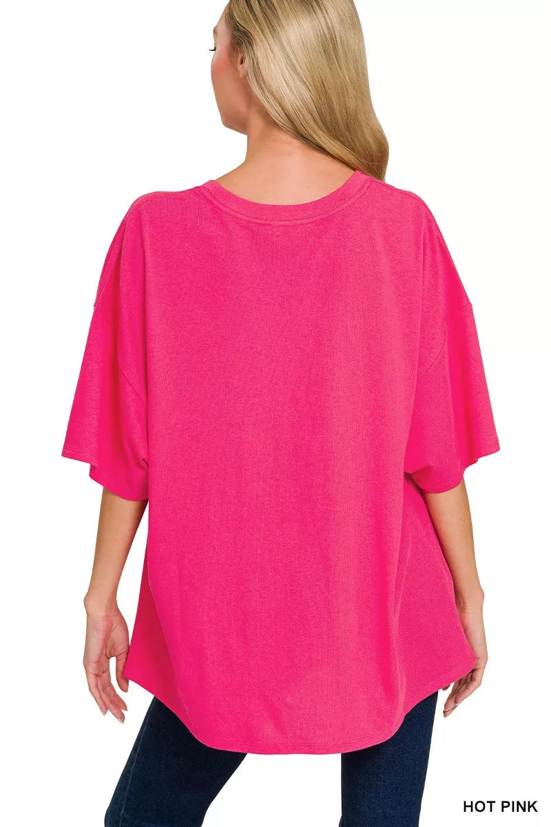 Cotton Short Sleeve Oversized Tunic Tee
