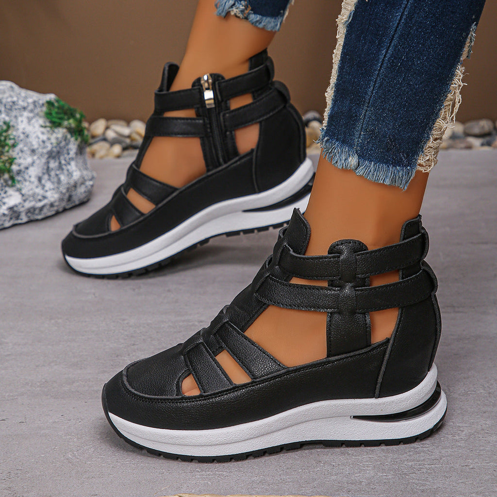 Women's Hollow Out Platform Sandals | Close Toe Velcro Summer Shoes