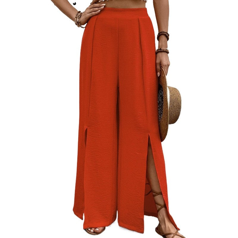 High-Waisted Wide Leg Pants in Solid Colors