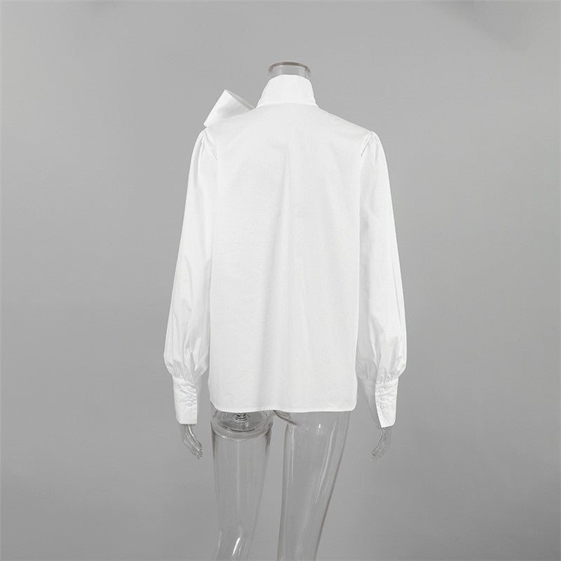 Chic Solid Color Long Sleeve Blouse