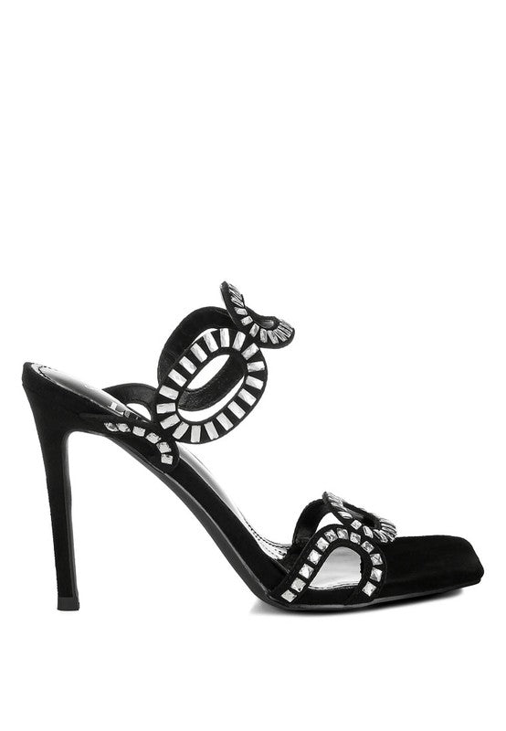 Romashka Cut Out Detail Stiletto Heel Sandals