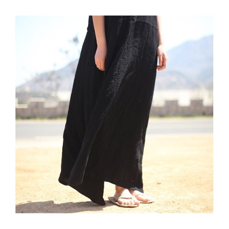 Relaxed Fit Double-Layered Solid Color Dress